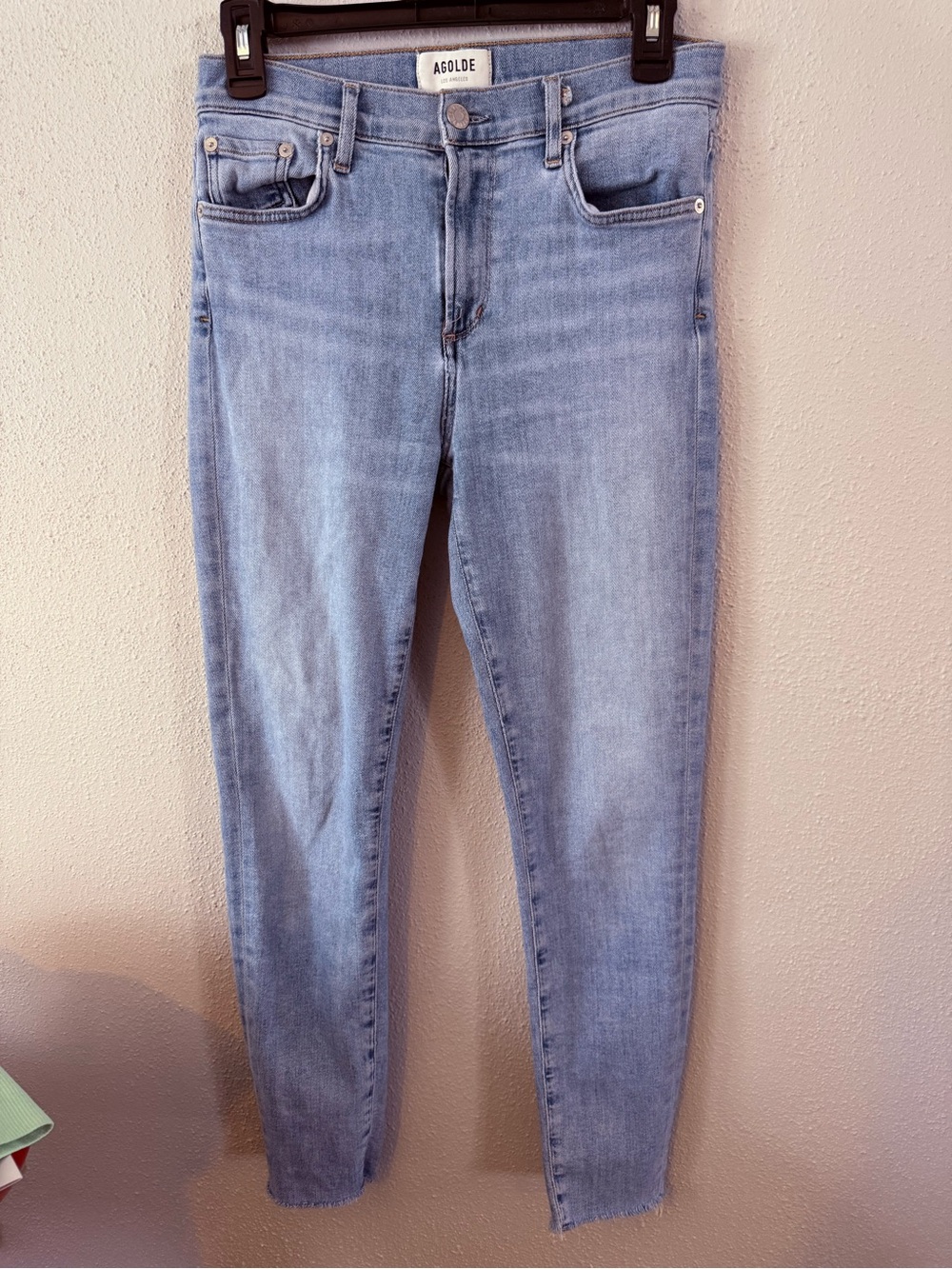 AGOLDE Light Wash High-Rise Skinny Jeans